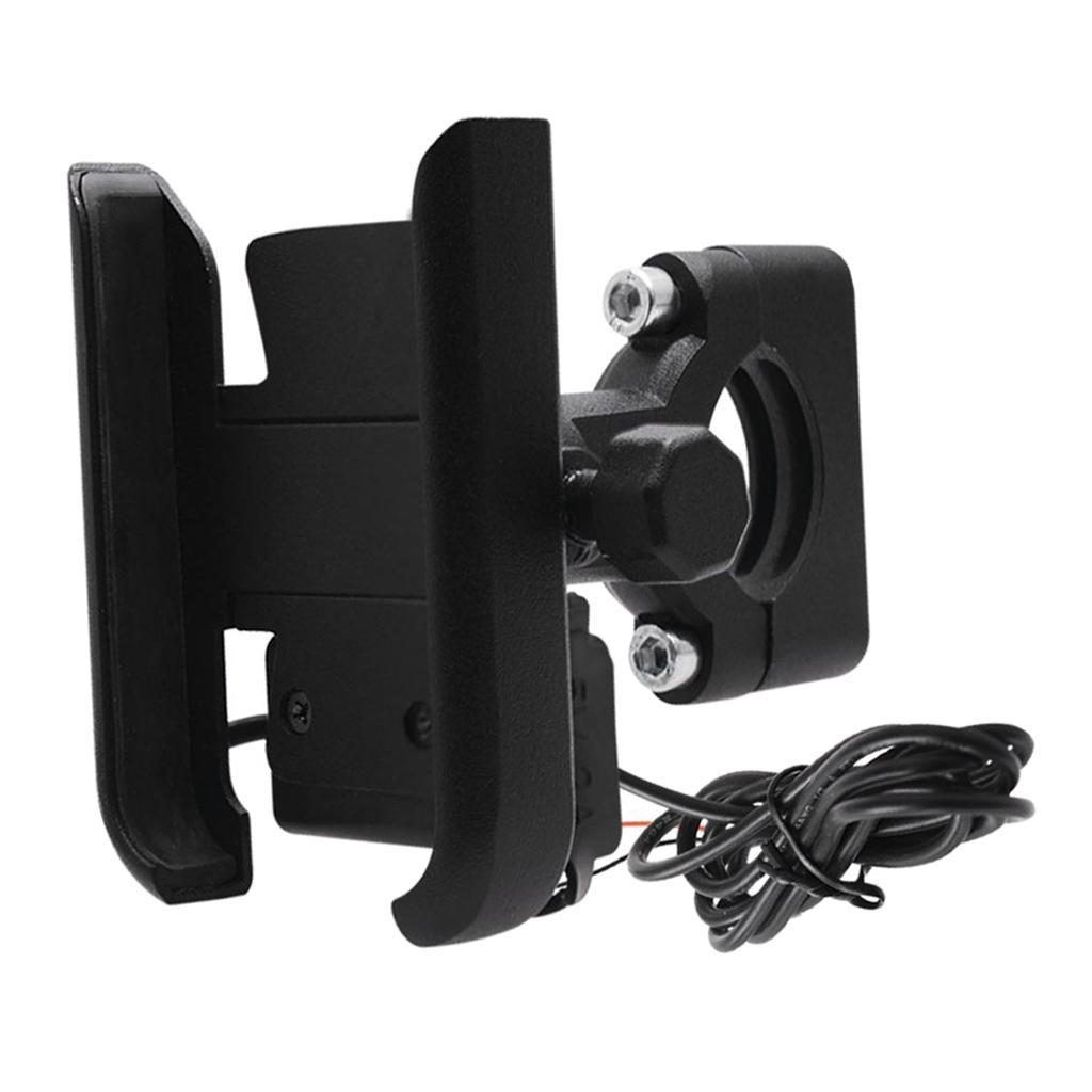 360° Universal Motorcycle Handlebar Cell Phone Mount USB Charger GPS Holder.