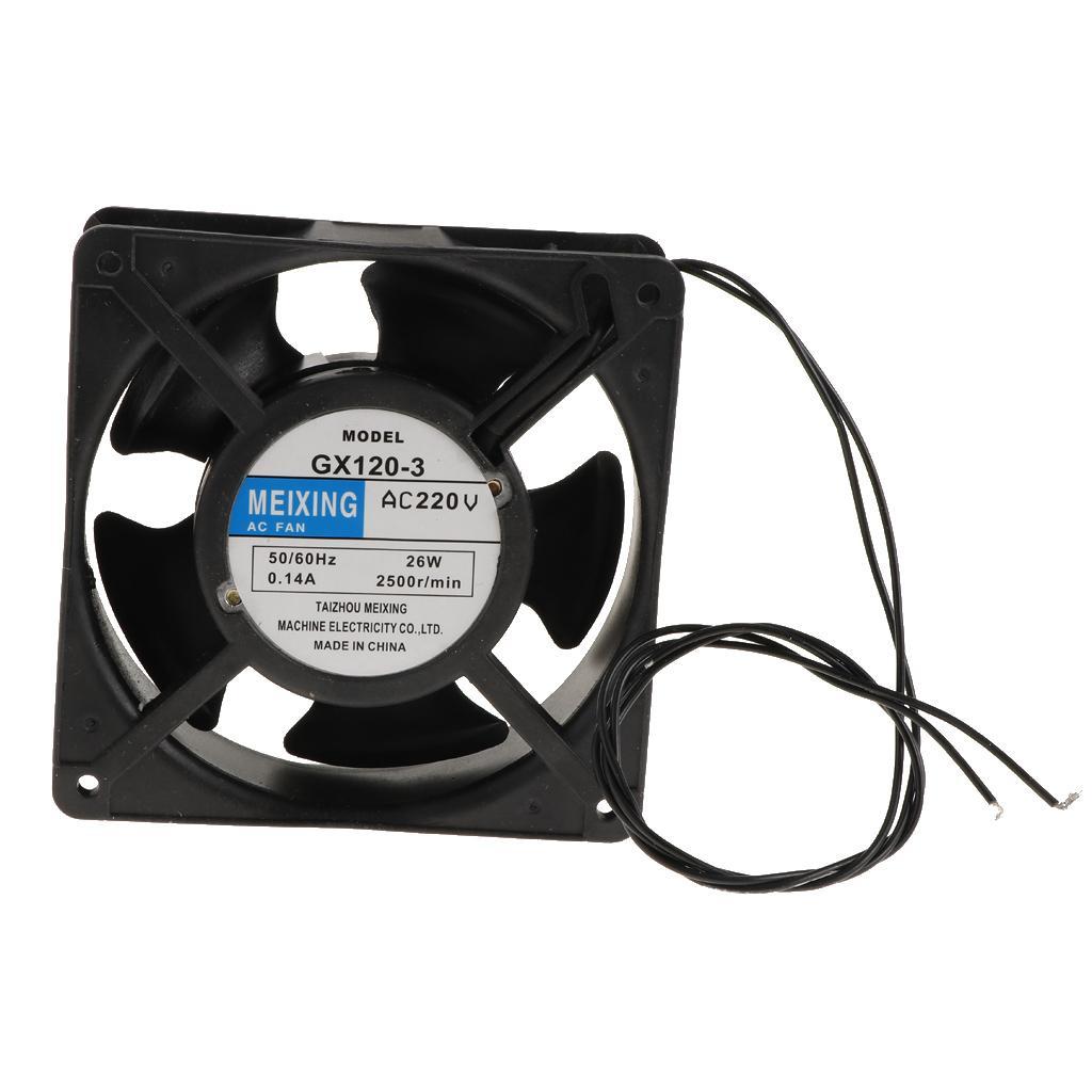 2Pcs Welding Fan 220V 50Hz 26W Miniature Cooling Fan Bare Wire No Interface Black