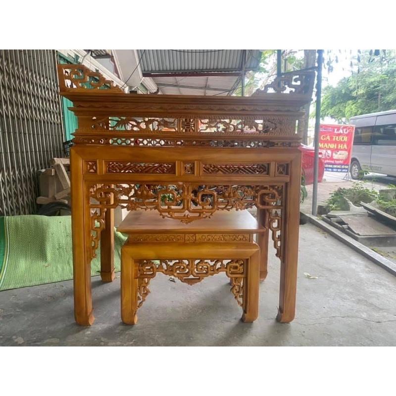 Án gian gỗ mít chân 14cm hàng nét