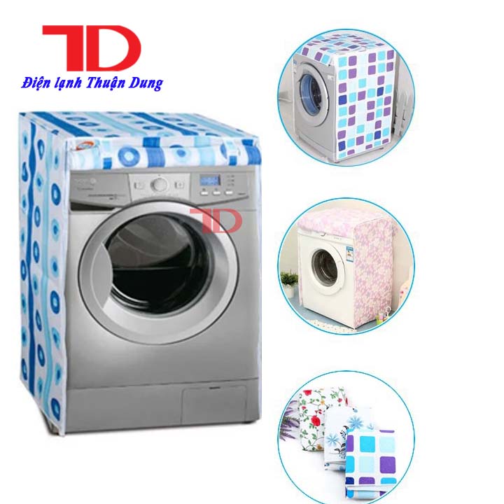 Áo trùm máy giặt cửa ngang và cửa trên 7kg-12kg, Tấm che máy giặt, bạt phủ chống nước, chống bụi [Hoa văn ngẫu nhiên] hàng chính hãng - Điện Lạnh Thuận Dung