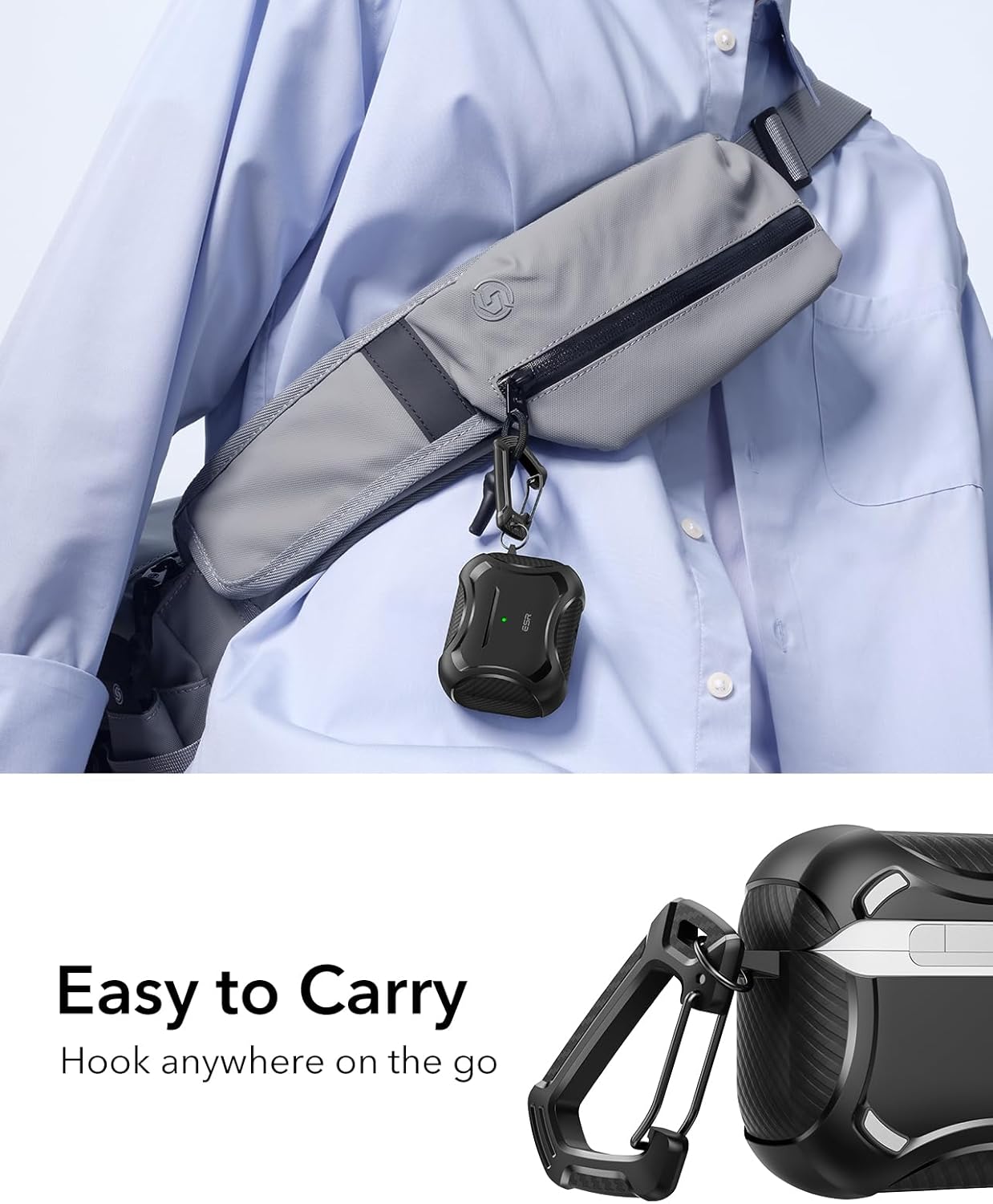 Bao Case cho Airpods Pro 3 (2025) ESR Cyber Tough Magentic Case - Hàng chính hãng