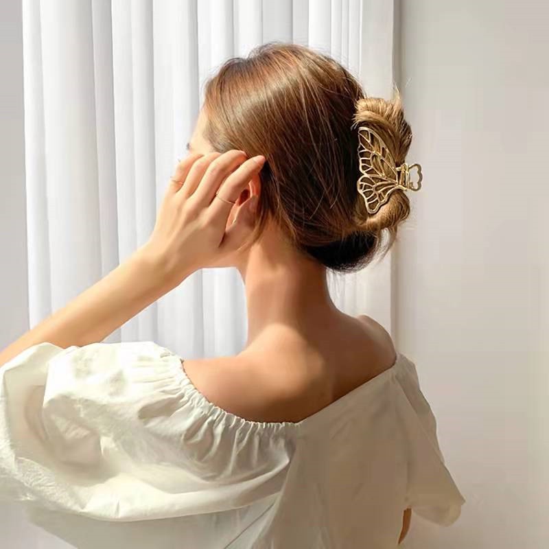 Kẹp Tóc Cá Mập Bằng Kim Loại Phong Cách Hàn Quốc