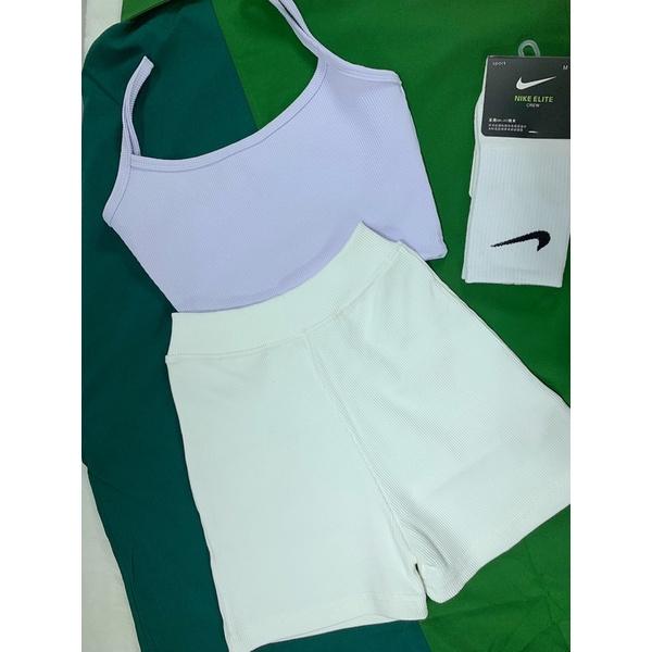 NGUYÊN SET COMFYNIT gồm áo 2 dây kèm quần short đùi thể thao năng động chất bo gân dày