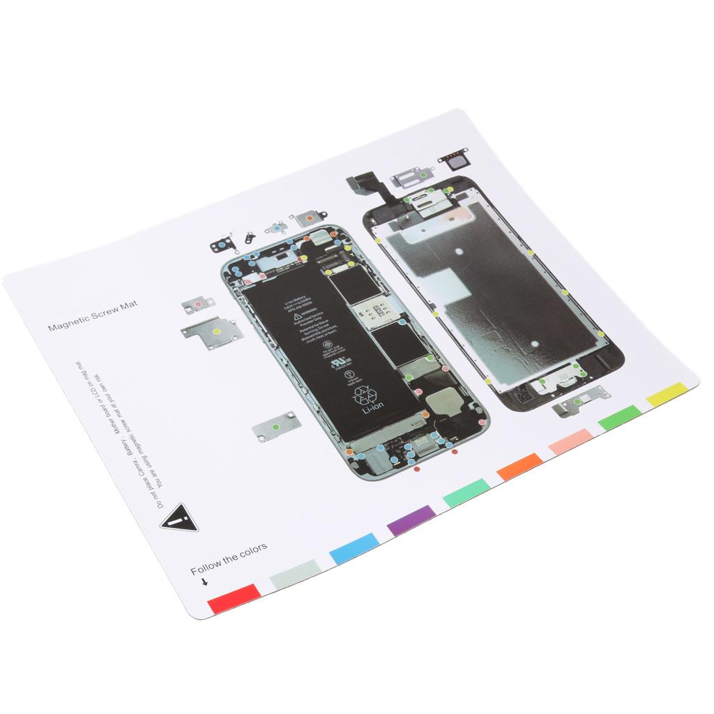 Professional Repair Phone Tool, Magnetic Project Mat Memory Pad + 5 In 1 Aluminium Screwdriver Combo Set for iPhone 6s