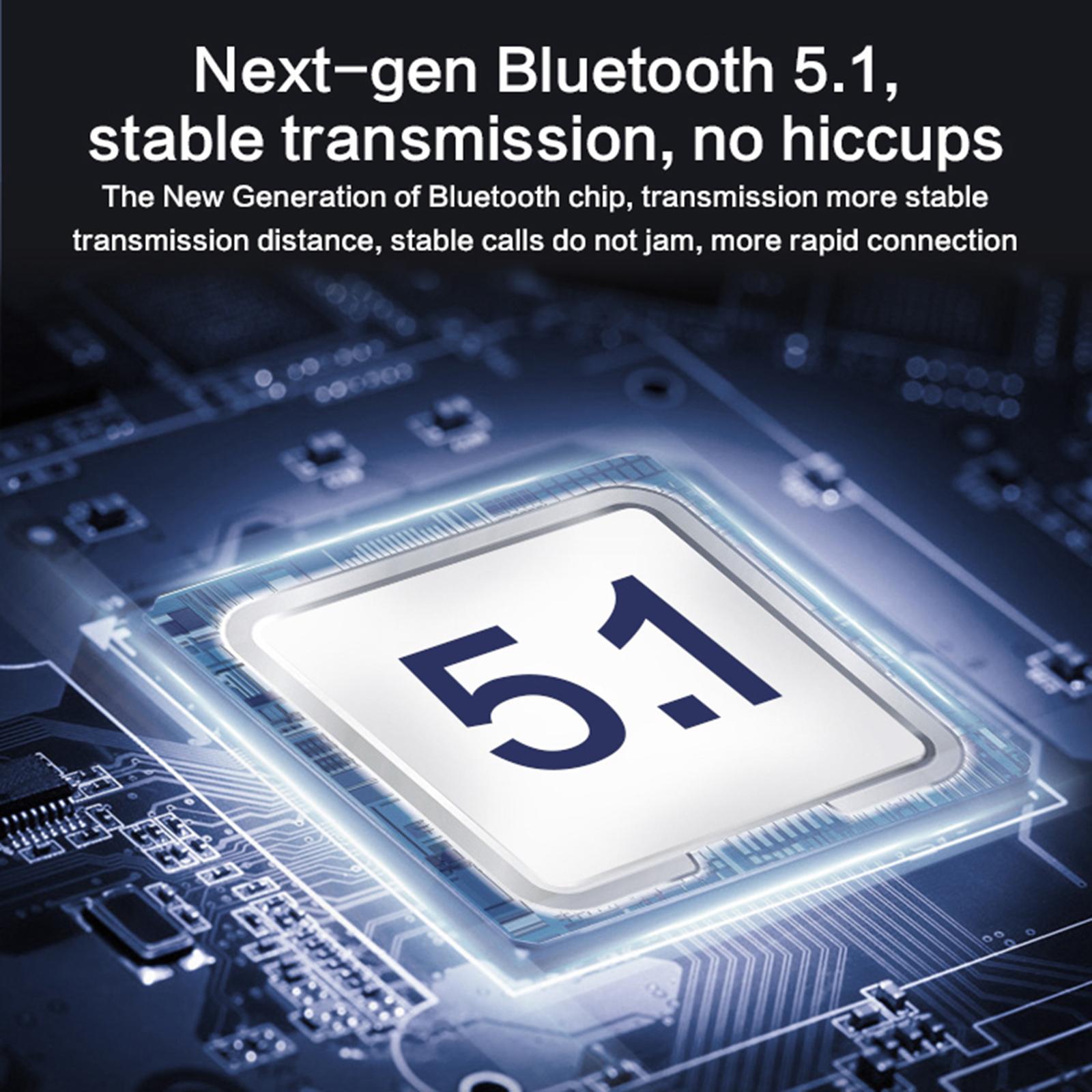 2X Wireless Bluetooth 5.1 Trucker Business Headphone Stereo Earbud Headset Black