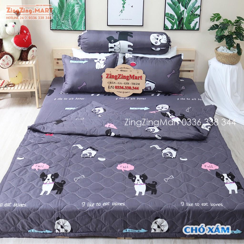 Set chăn hè Tam Giác Ghi thương hiệu Cotton poly 5 món (Chát để chọn mẫu nha)