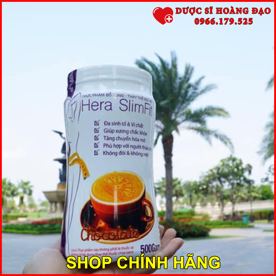 Liệu trình 2 hộp Sữa giảm cân Hera Slimfit 500gr [Chính Hãng] - Giảm cân nhanh và an toàn [Tặng 1 hộp Chất xơ hòa tan Hera Happy chống táo bón và thước dây]