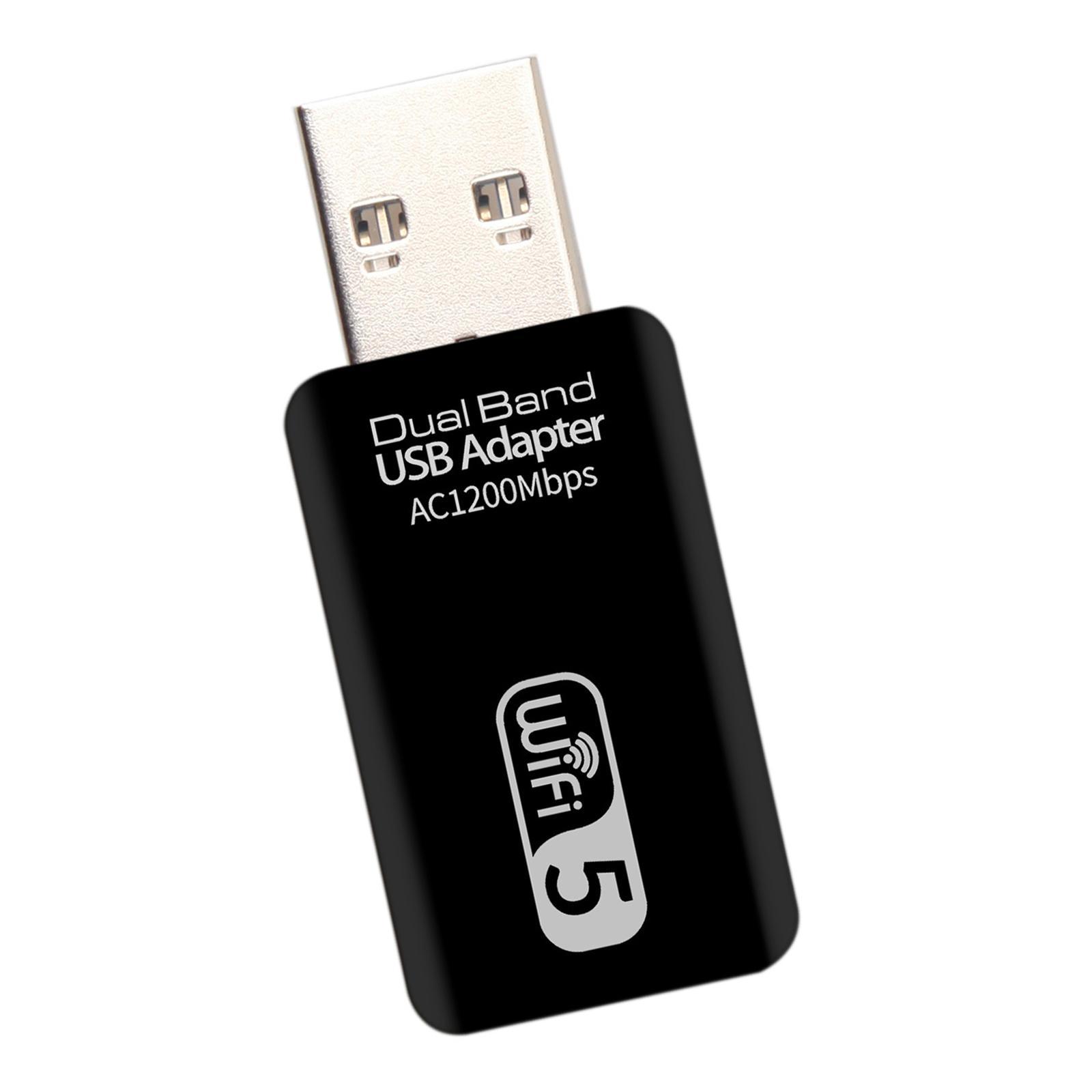 1200 Mbps 2.4-5.8GHz USB Dual Band Wireless Adapter WiFi  for Laptop