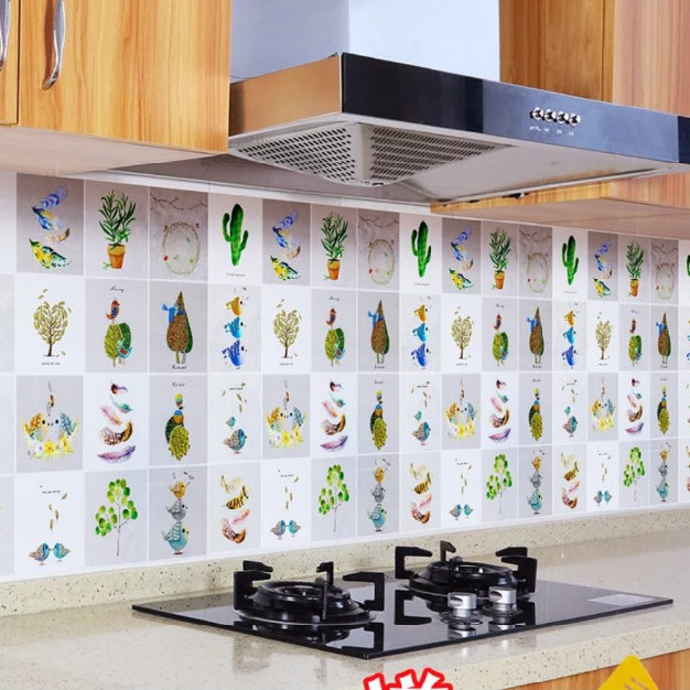 Cuộn 3 Mét Decal Giấy Dán Bếp Tráng Nhôm Cách Nhiệt Trang Nhã