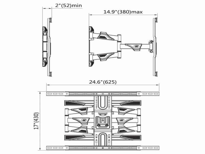 Gía Khung Treo North Bayou NB-P6 Tivi 45– 75 inch, tải 45,5 kg, Xoay Đa Năng - Hàng Chính Hãng