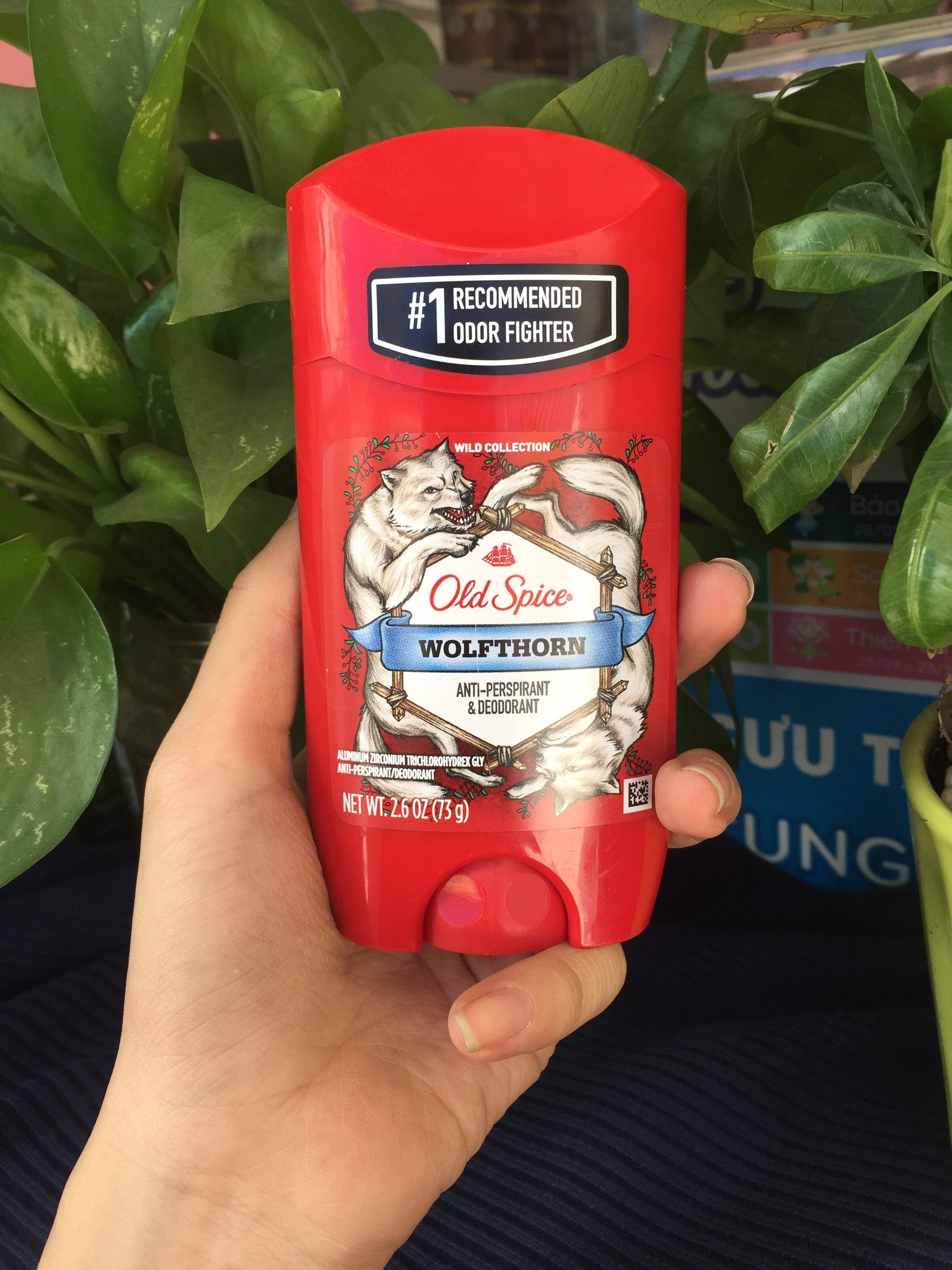 Sáp khử mùi Old Spice Wolfthorn 73g - màu đỏ - New