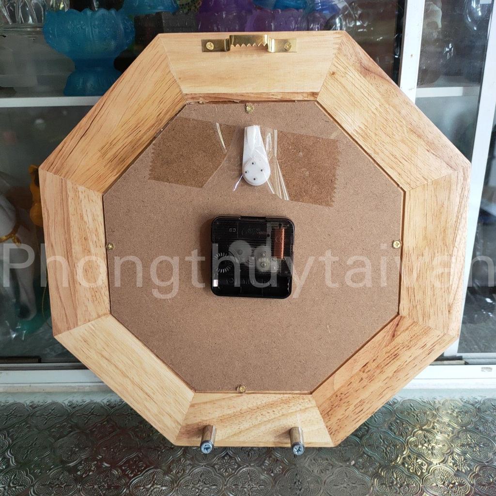 Đồng Hồ Thái Cực Bát Quái La Kinh Gỗ Đào Chuyển Vận Phong Thủy 30cm.