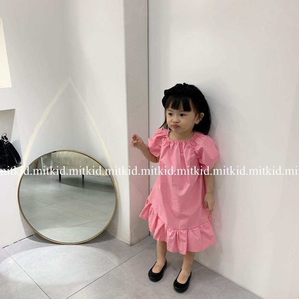 VÁY CHO BÉ GÁICÓ SẴN, Váy chất liệu thô mặc siêu mát cho bé gái