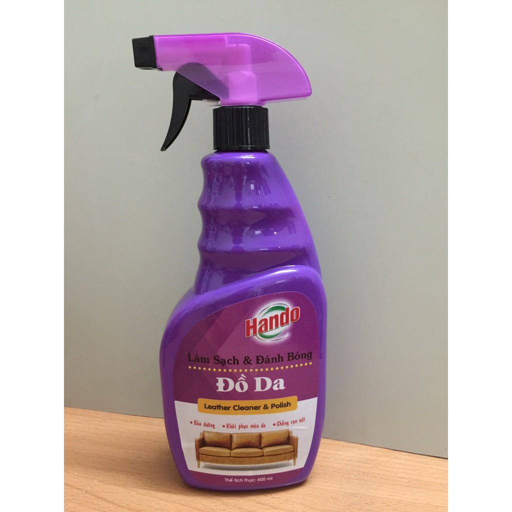 Chai xịt làm sạch và đánh bóng đồ da Hando 600ml
