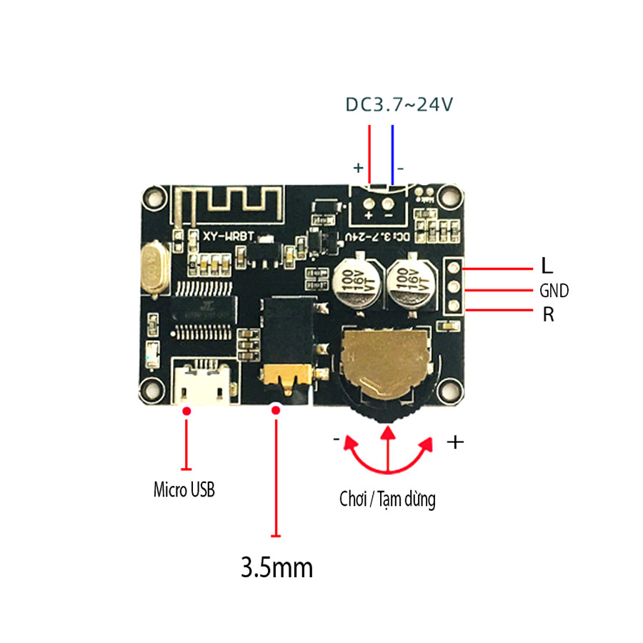 Mạch Chuyển Đổi Tín Hiệu Âm Thanh Không Dây XY-WRBT Bluetooth 5.0 Sang Tín Hiệu Cổng Ra 3.5mm