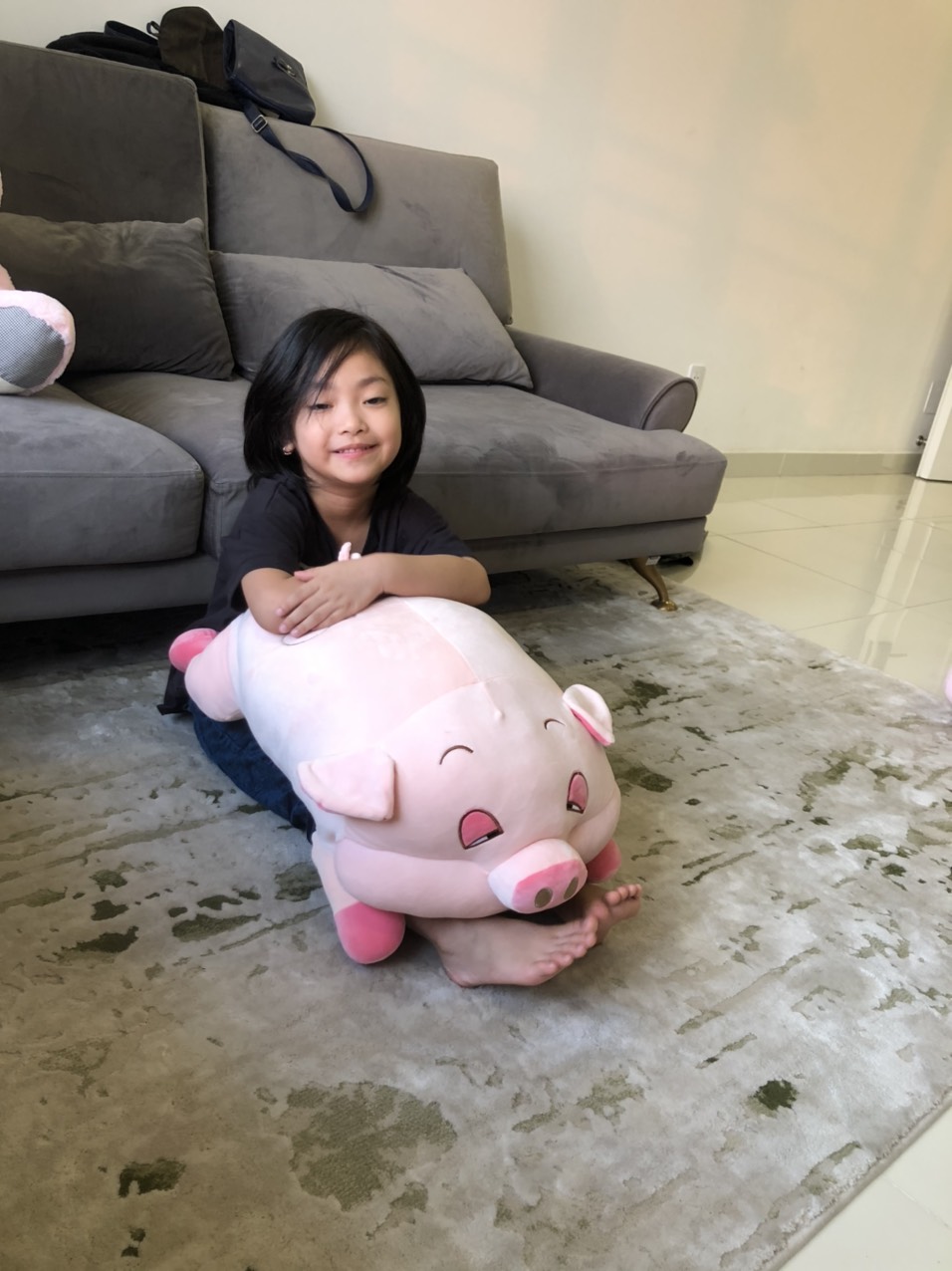 Gấu Bông Heo mắt hí Đáng Yêu Mặt Phê Sữa Dành Cho Bé size 65cm