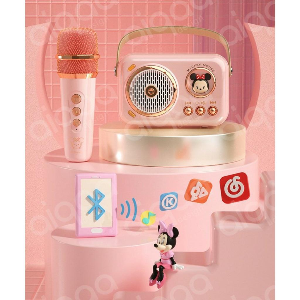 Bộ Loa Mic Karaoke Mini Không Dây Bluetooth Disney LX 901, Siêu Kute, Âm Thanh Sống Đông, Type C