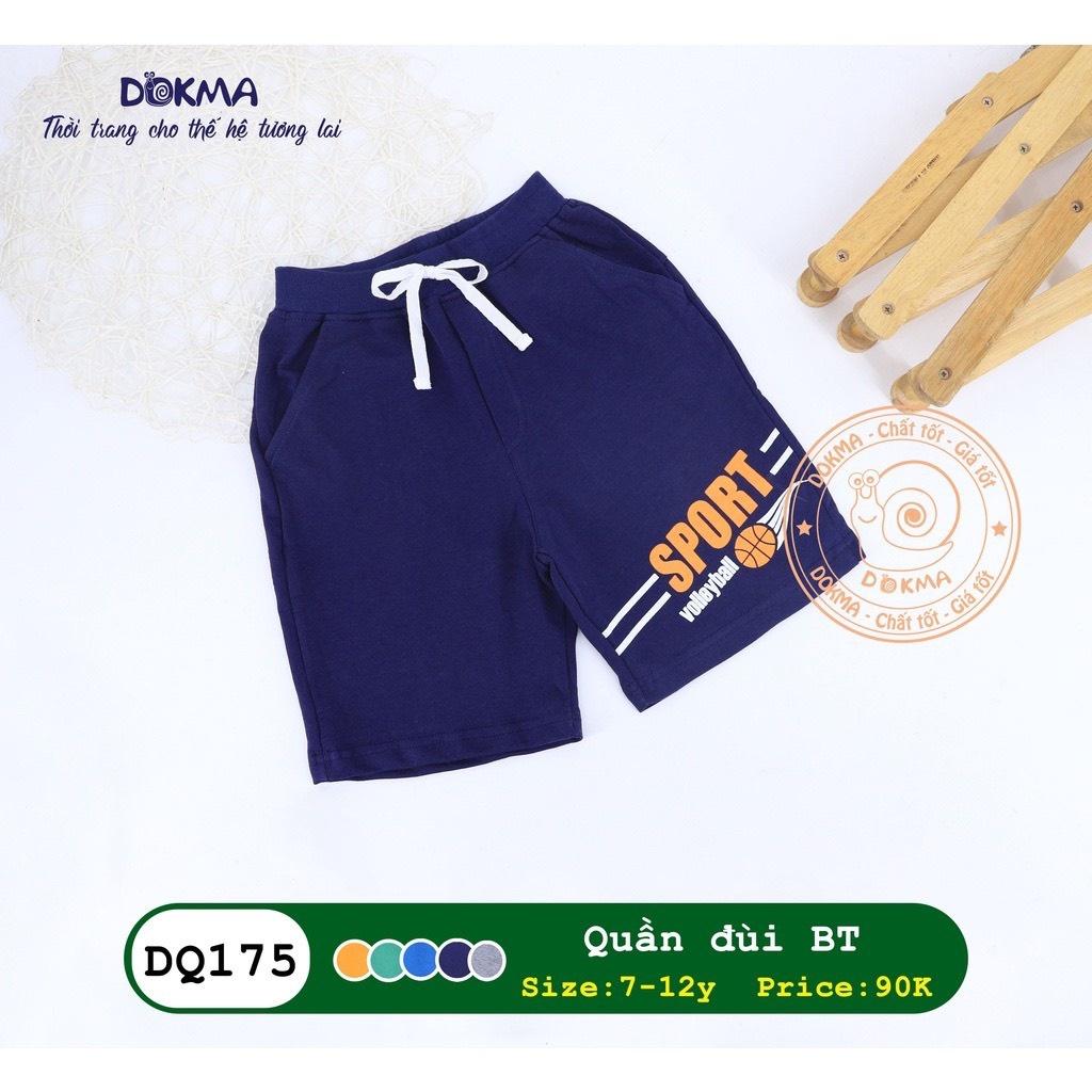 Dokma Quần lửng bé trai thể thao chất cotton da cá 7-12 tuổi DQ175