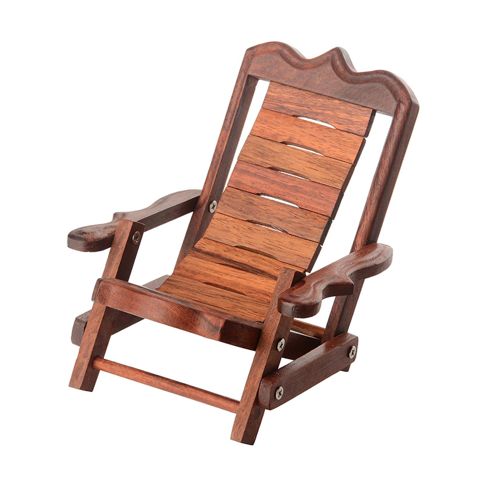 Wooden Deck Chair Desktop Phone Holder Bracket Support Decorative for Travel