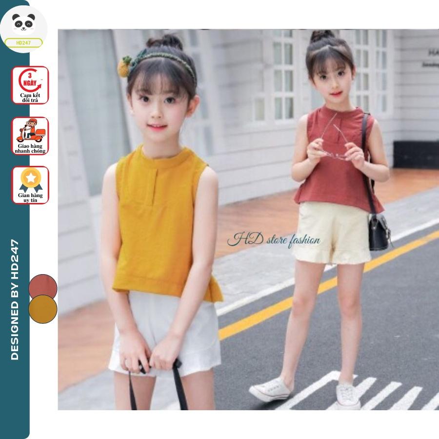 Đồ bộ cộc tay cho bé gái mặc nhà set bé gái Hàn Quốc thoáng mát mặc hè 0050