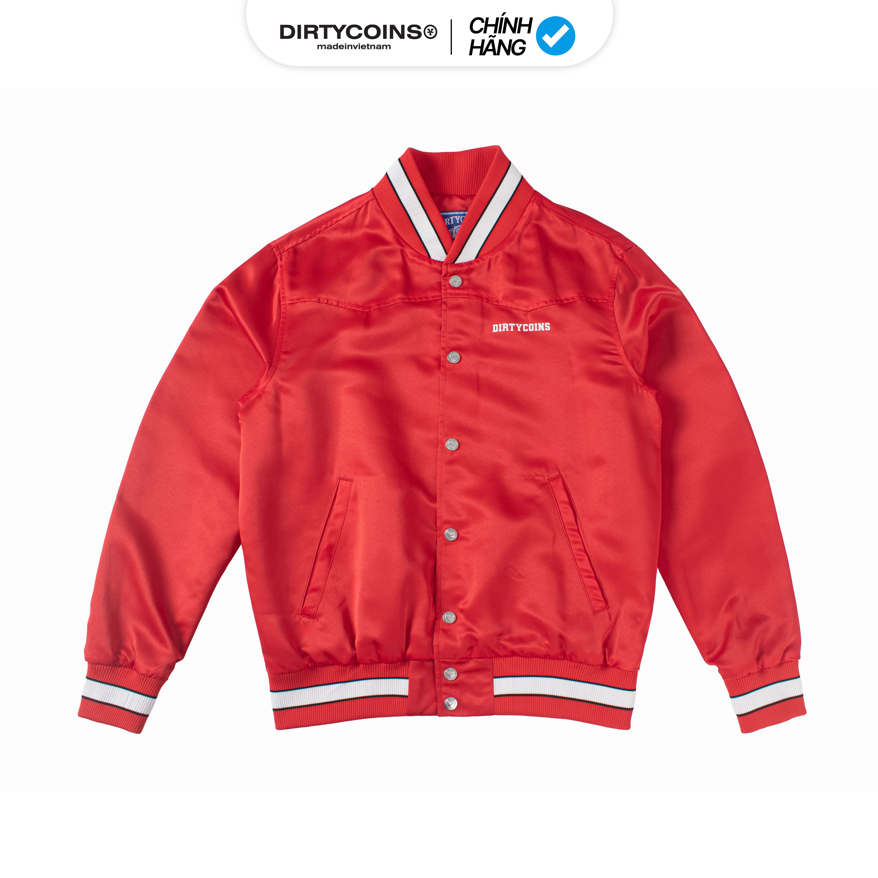 Áo Khoác [Dirtycoins x B Ray] Nylon Varsity Jacket - Red