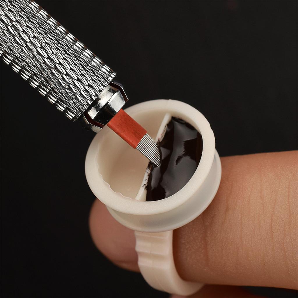100PCS Silicone Pigment Rings Tattoo Ink Cups Makeup Ring Glue Holder Soft L