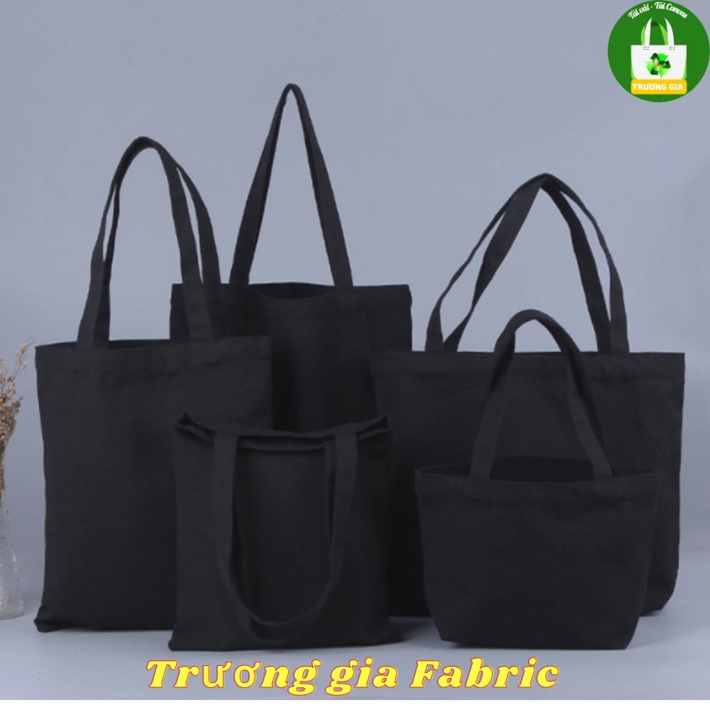 Túi Vải Canvas Túi vải bố Tùy chỉnh kích thước màu đen in logo Quảng cáo thương hiệu doanh nghiệp