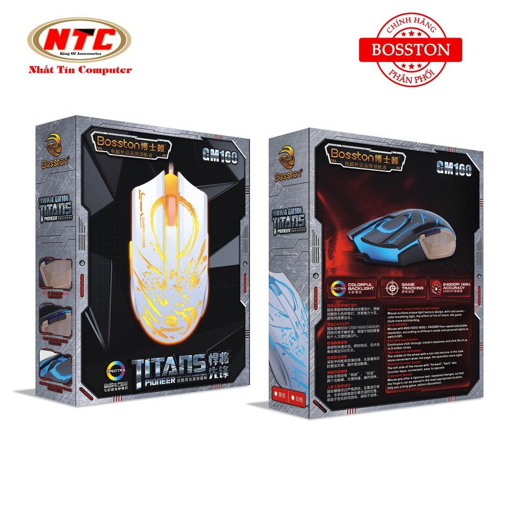 Chuột game Bosston GM100 Led đa màu - Hàng Chính Hãng