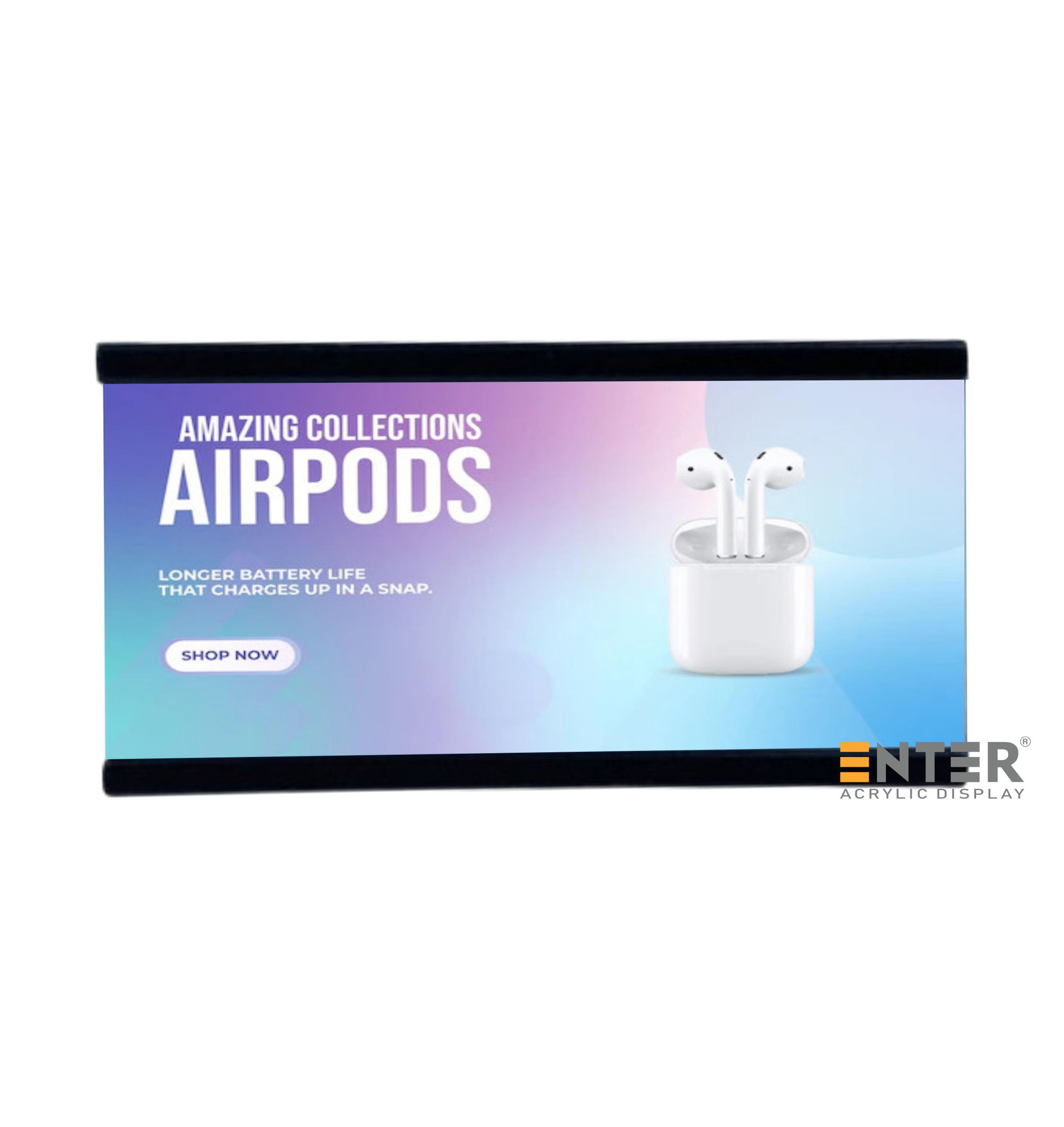 Bảng thông tin nhôm Enter AL14 80x50mm, Khung thông tin sản phẩm, Khung bảng giá siêu thị, Tag thông tin mini