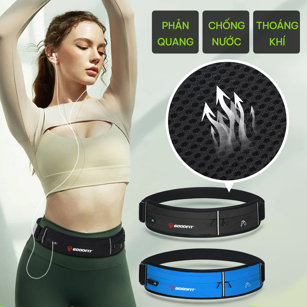 Túi đeo chạy bộ, đai chạy bộ chống nước, phản quang GoodFit GF119RB túi đeo hông chạy bộ đựng điện thoại