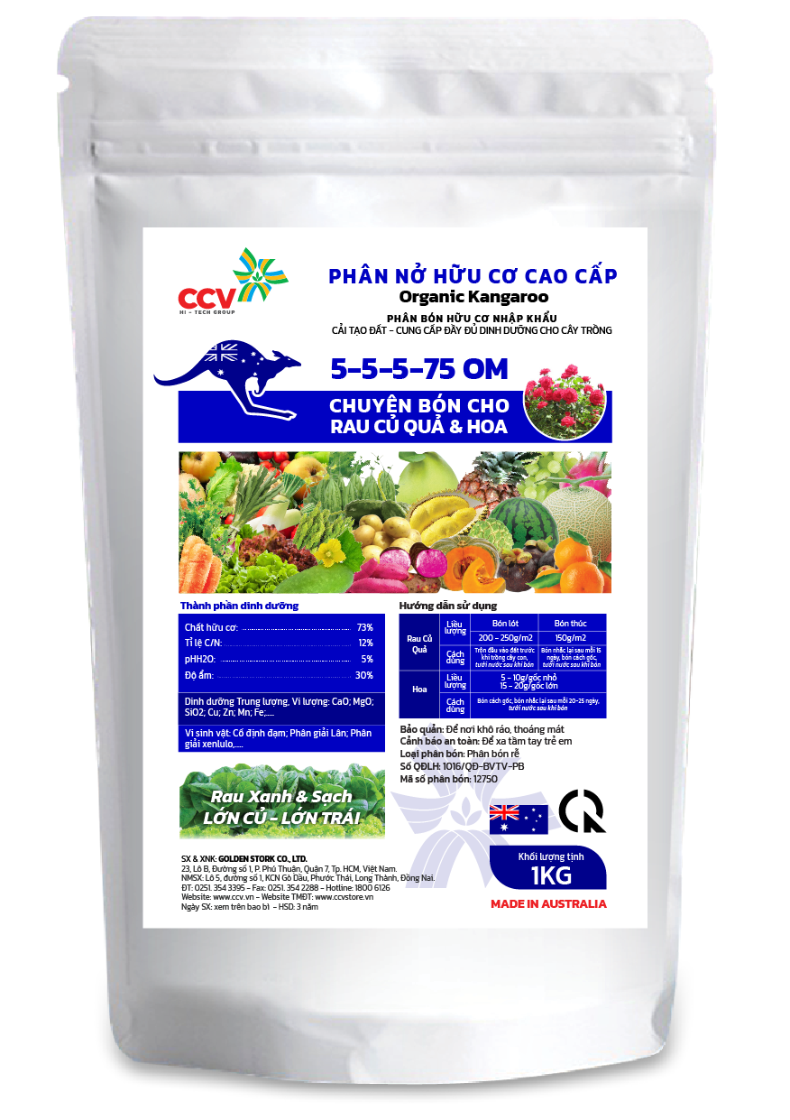 Phân bón hữu cơ nhập khẩu Úc chuyên dùng cho Cây Rau, Củ, Quả & Hoa | An toàn cho môi trường, con người và chất lượng cây trái