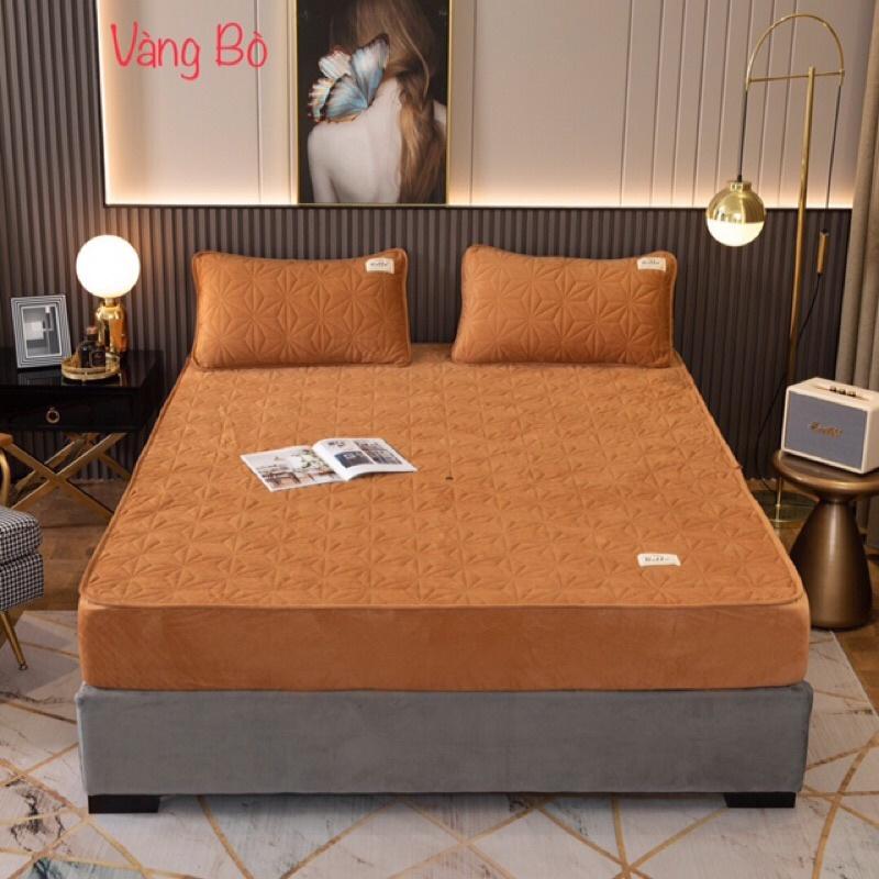 Thảm nỉ nhung trần trám 2m2 3 món với thiết kế túi bên hông