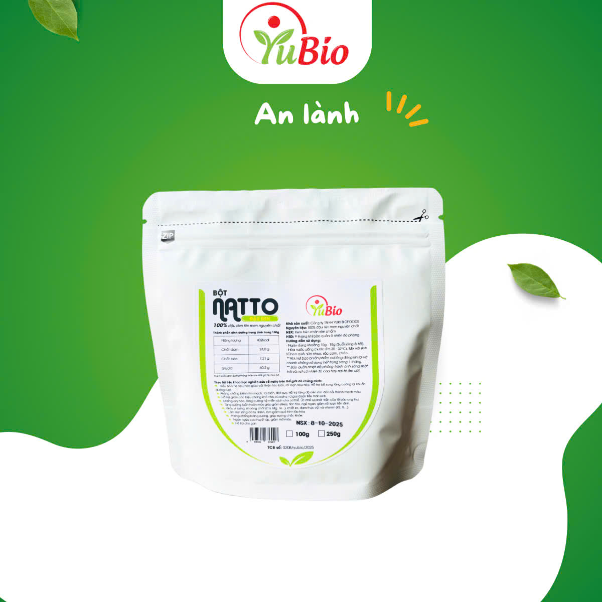 BỘT NATTO ĐEN YUBIO - 250G