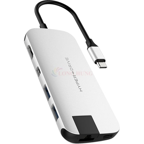 Cổng chuyển đổi HyperDrive Slim 8-in-1 USB-C Hub HD247B - Hàng chính hãng