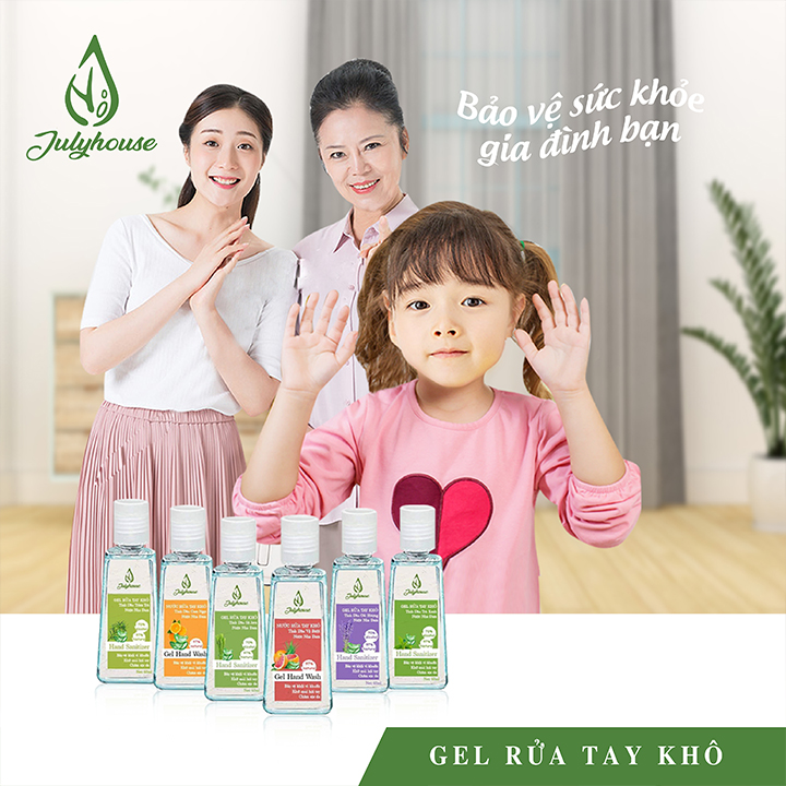 Gel rửa tay khô Nha đam hương tinh dầu bưởi chùm 500ml JULYHOUSE công dụng khử khuẩn khử mùi bảo vệ da tay, giúp mềm mịn da với hương tinh dầu thư giãn tốt cho tiêu hóa hàng chính hãng xuất xứ việt nam