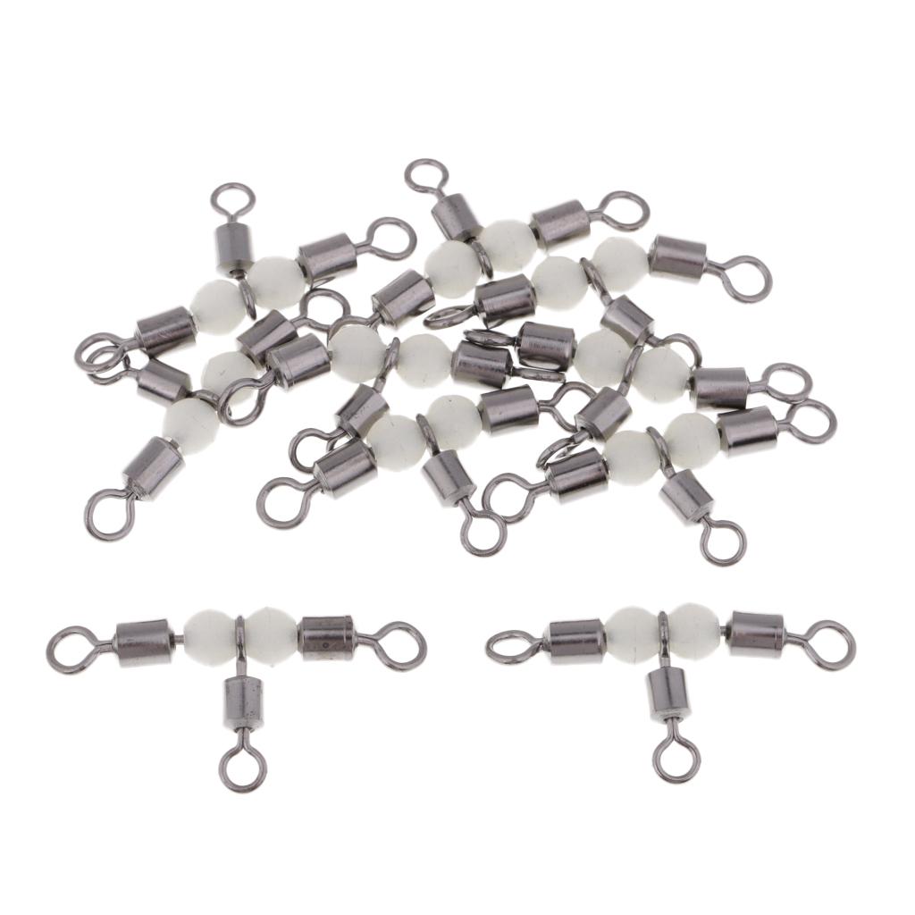 10pcs 3 Way Swivel Luminous Rolling Barrel T shape Swivel Connector 4.6cm