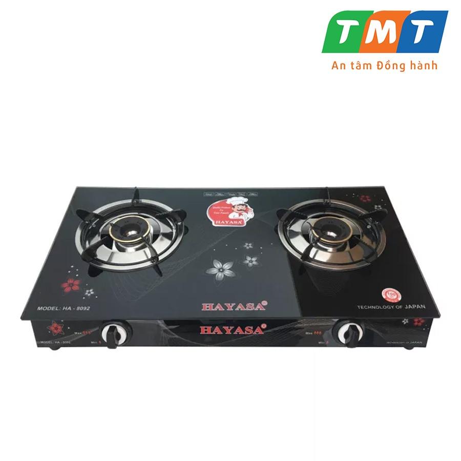 [HÀNG CHÍNH HÃNG] Bếp gas đôi cao cấp Hayasa HA-8092 kiếng cường lực
