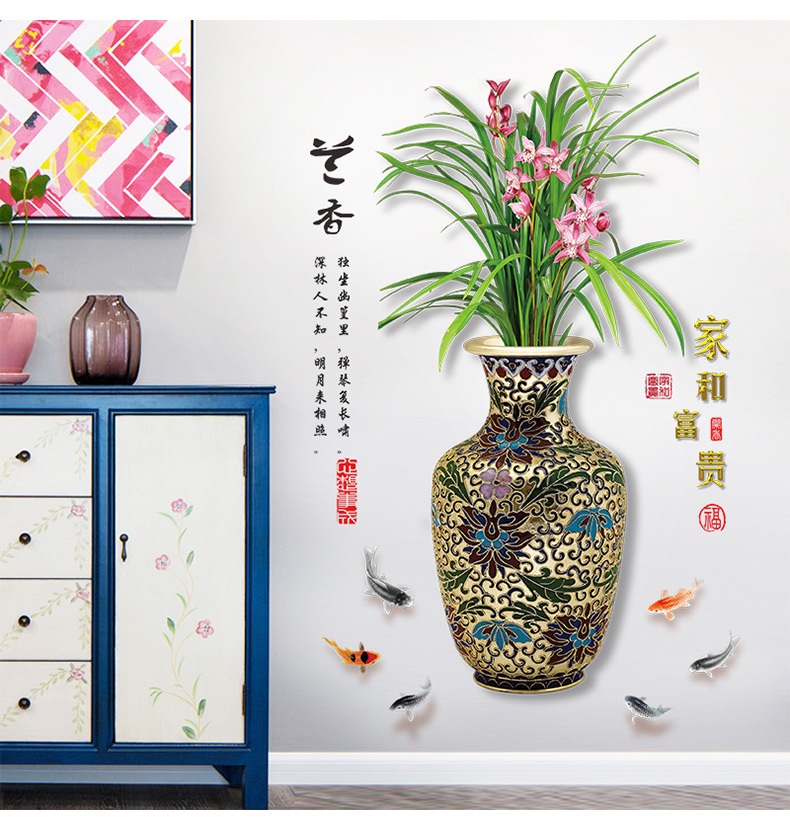 Decal dán tường 3D Hoa phong lan đẹp-- Hàng cao cấp