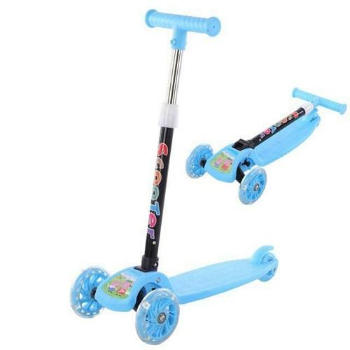 Xe scooter cho bé, Xe trượt trẻ em 3 bánh gấp gọn có đèn phát sáng, mẫu nhỏ nhất cho bé mới làm quen.