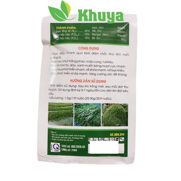 Phân bón NPK vi lượng 32-10-10+TE Vọt Đọt Rau nhút 50gr Trắng phao Mập cọng