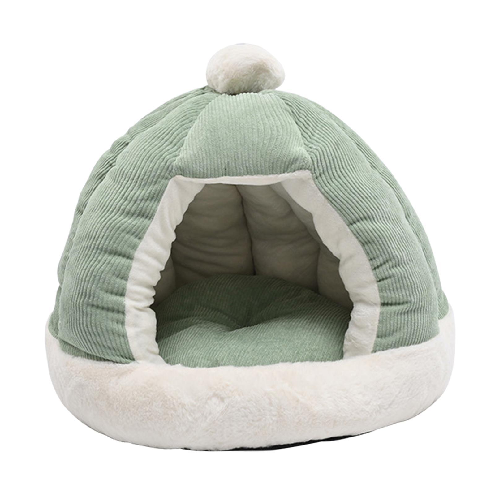 Cute Cat Bed Kitten Cave Kitten House Comfortable Portable Kitty Hut with Cushion Dog Bed Anti Slip Warm Nest Decorative Dog Kennel Pet Bed