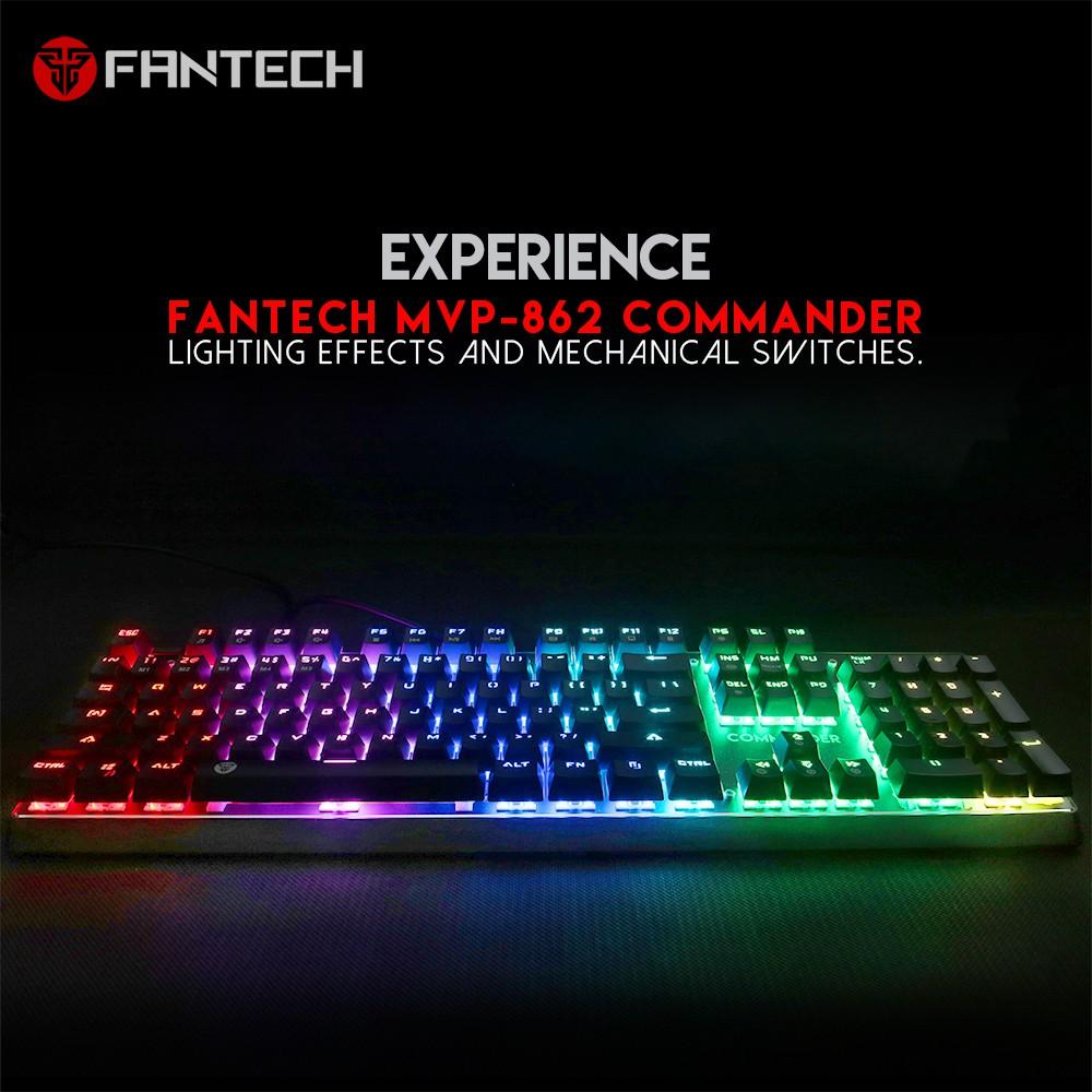 Combo FANTECH Fullset Phím Cơ + Chuột RGB MVP862 Commander + Lót Chuột - HÀNG CHÍNH HÃNG