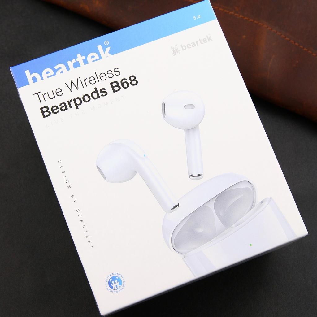 Tai nghe bluetooth Beartek Bearpods B68 có đổi tên, chạm cảm ứng, bass mạnh - Hàng chính hãng