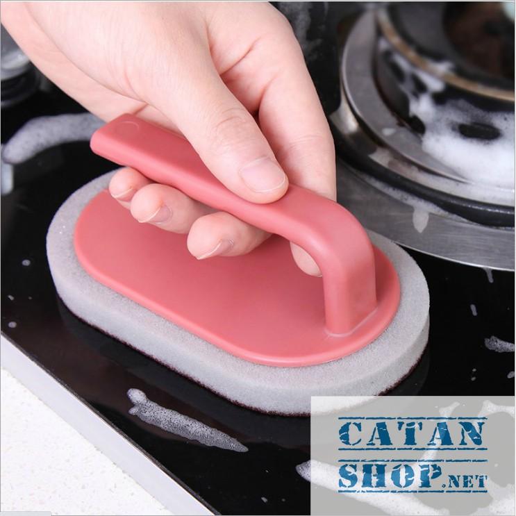 Bàn Chải Chà Cọ Rửa băng giấy nhám, bàn chải Vệ Sinh Nhà Bếp Nhà Tắm Có Tay Cầm GD396-BCGiayNham