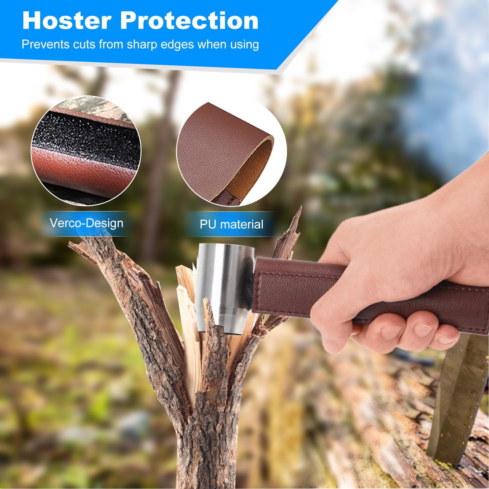2 Piece Wood Auger Drill Bit Hand Auger Wrench with Carabiner for Bushcraft Backpack, Camping, Wood Peg, Woodworking, Emergency Tool