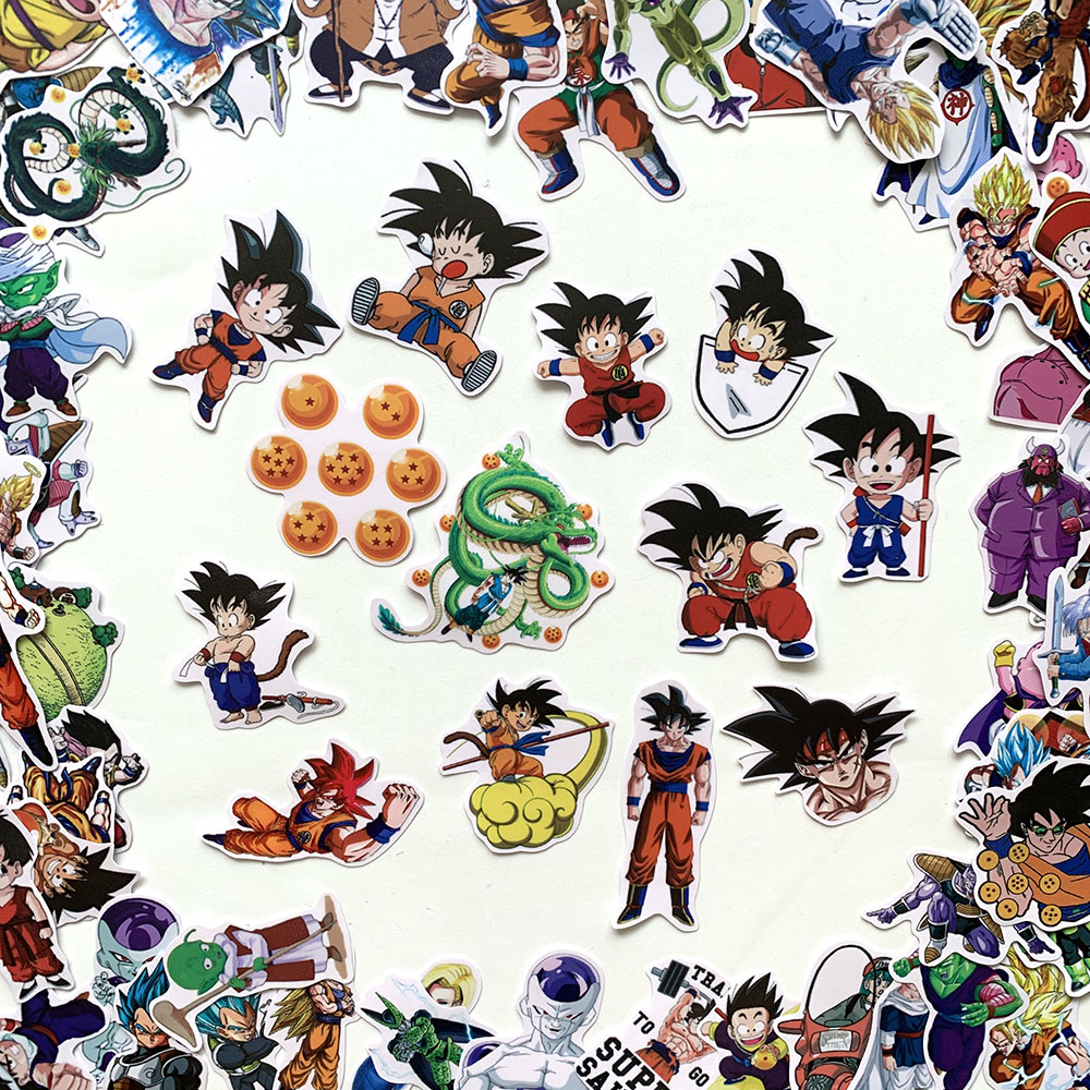 Sticker Dragon Ball Hình Dán Chủ Đề Bảy Viên Ngọc Rồng Goku Trang Trí Decal Chống Nước Chất Lượng Cao