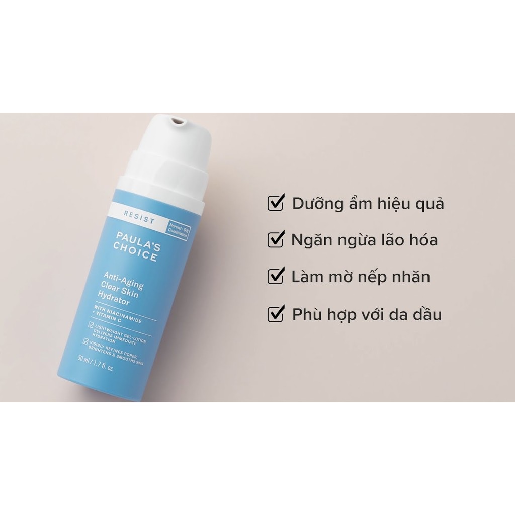 Kem dưỡng cấp nước Paula's Choice Resist Anti Aging Clear Skin Hydrator