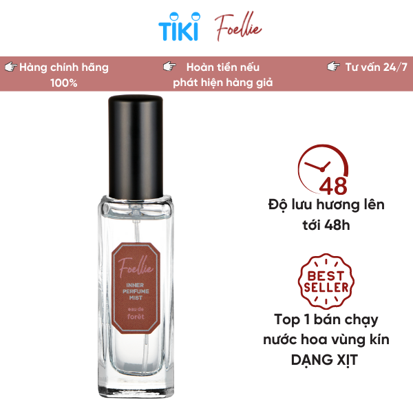 Nước Hoa FOELLIE Dạng Xịt Hương Nhẹ Nhàng Tinh Khiết Dễ Dàng Sử Dụng Inner Perfume Eau De 20ml