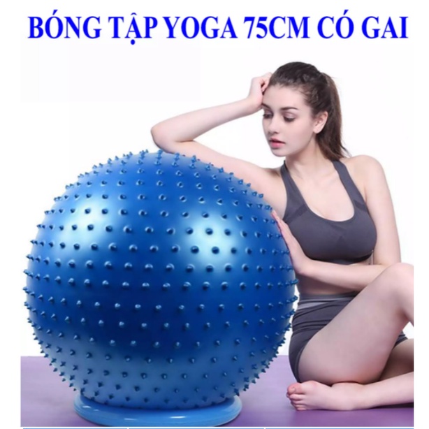 Bóng Tập Yoga Có Gai Bóng Tập Gym - Bóng Cao Cấp Có Gai 75cm Loại Cực Dày- Loại 1- Rèn Luyện Sức Khoẻ- Tặng Kèm Bơm- Hàng Chính Hãng MINIIN