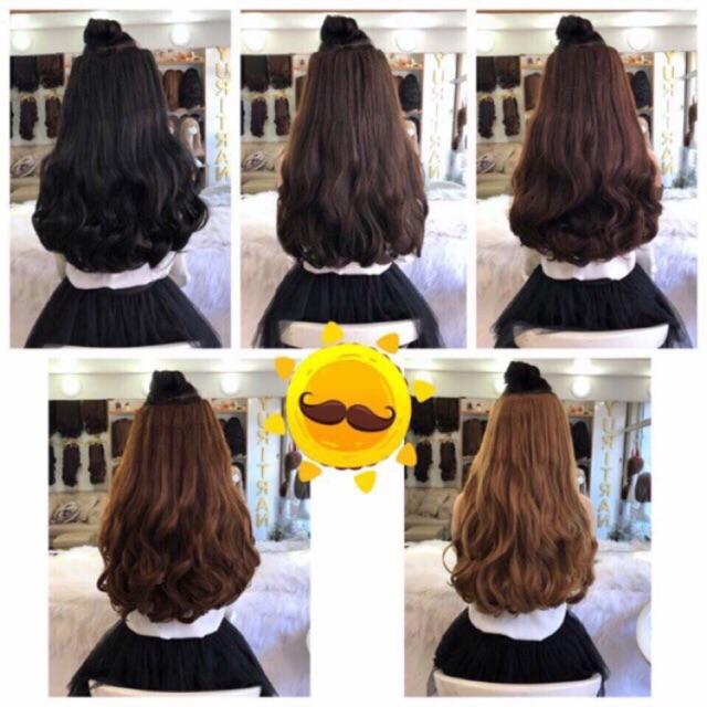 Tóc giả kẹp phím 50k️ tóc kẹp 6 cái 45cm nữa đầu cao cấp